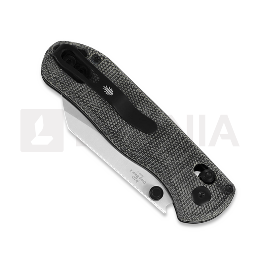 Couteau pliant Kizer Cutlery Drop Bear 2 Clutch Lock, Black Micarta, Satin