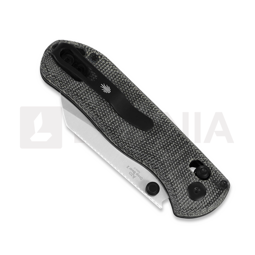 Kizer Cutlery Drop Bear 2 Clutch Lock kääntöveitsi, Black Micarta, Satin
