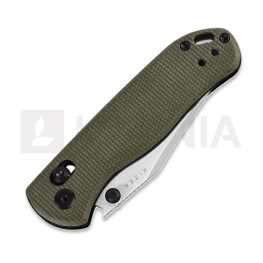 Briceag Kizer Cutlery Drop Bear 2 Clutch Lock, Green Micarta, Satin