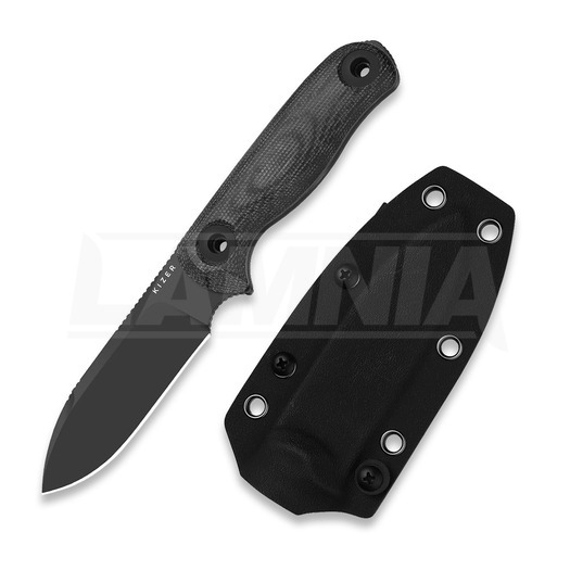 Kizer Cutlery Drop Bear Fix 3 1095 칼, Black Micarta