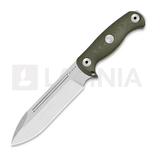 Nazis Kizer Cutlery Drop Bear Fix 7 AEB-L, Green Micarta