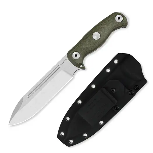 Kizer Cutlery Drop Bear Fix 7 AEB-L peilis, Green Micarta