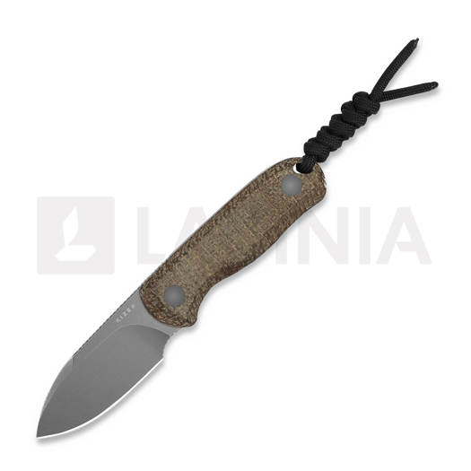 Kizer Cutlery Drop Bear Fixed 14C28N, Brown Burlap Micarta