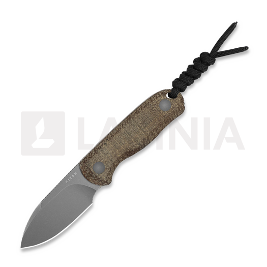 Kizer Cutlery Drop Bear Fixed 14C28N, Brown Burlap Micarta