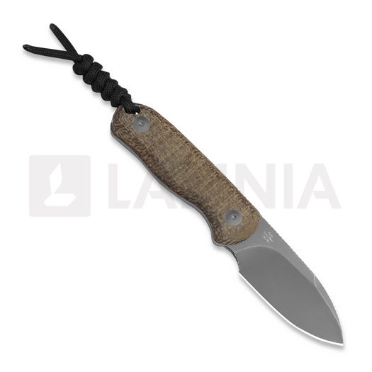 Kizer Cutlery Drop Bear Fixed 14C28N, Brown Burlap Micarta