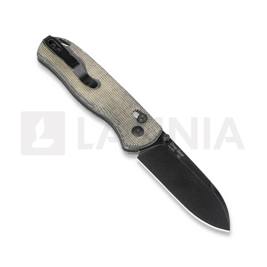 Kizer Cutlery Drop Bear Green Micarta kääntöveitsi, Black Stonewash