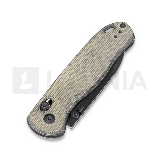 Kizer Cutlery Drop Bear Green Micarta sulankstomas peilis, Black Stonewash