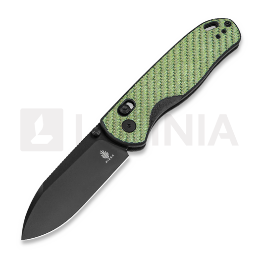 Kizer Cutlery Drop Bear Nitro-V folding knife, Green Carbon Fibre