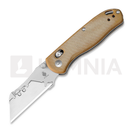 Kizer Cutlery Drop Bear Utility 접이식 나이프, Brown Micarta