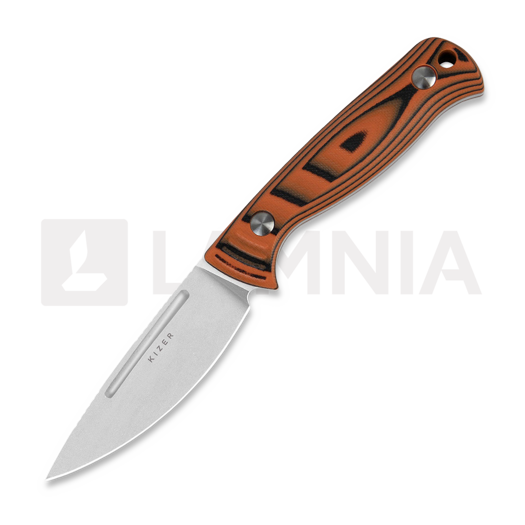 Kizer Cutlery Evenki 1 ナイフ, Orange/Black G-10, Stonewashed