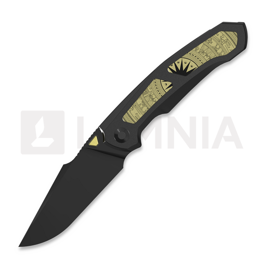 Складной нож Kizer Cutlery Feweed XL S90V, Black Titanium & Gold Aluminum, Matte DLC Ultra