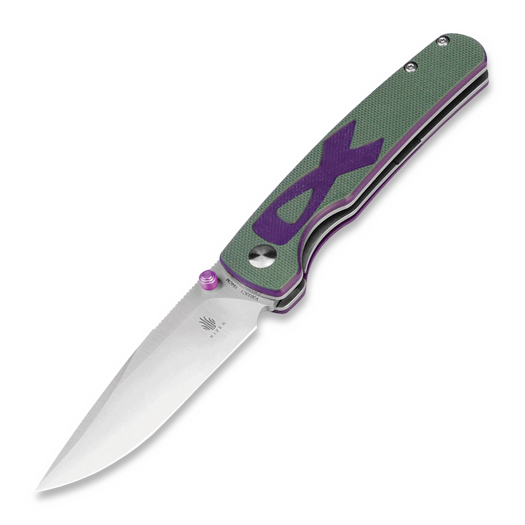 มีดพับ Kizer Cutlery Fighter Linerlock, Purple/Green G-10, Satin