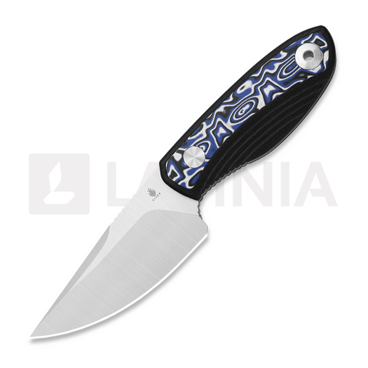 Kizer Cutlery Finch AEB-L ナイフ, Black G-10 & Blue/White Vortex Micarta, Satin