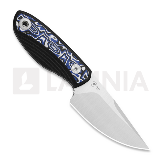 Kizer Cutlery Finch AEB-L kniv, Black G-10 & Blue/White Vortex Micarta, Satin
