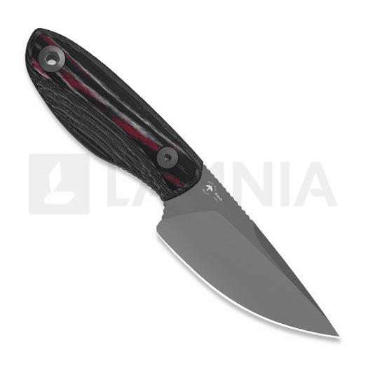 Kizer Cutlery Finch AEB-L kniv, Black Micarta & Multicolor Reconstituted Wood, Stonewash PVD