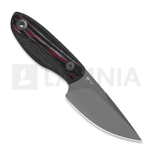 Kizer Cutlery Finch AEB-L kniv, Black Micarta & Multicolor Reconstituted Wood, Stonewash PVD