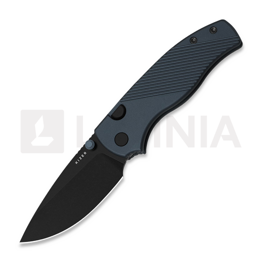 Kizer Cutlery Glaux 14C28N 접이식 나이프, Blue Aluminum, Black Stonewash PVD
