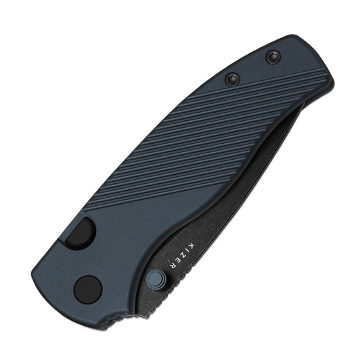 Kizer Cutlery Glaux 14C28N f&auml;llkniv, Blue Aluminum, Black Stonewash PVD