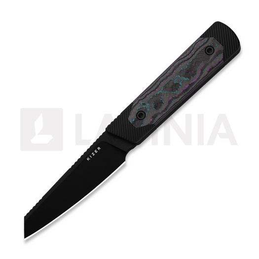 Kizer Cutlery Hallow 10V ナイフ, Black Aluminum & Jazzy Camo Carbon