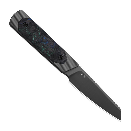 Cuțit Kizer Cutlery Hallow 10V, Gray Aluminum & Green/Blue CF, Gunmetal PVD