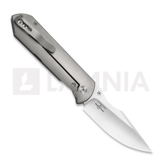 Coltello pieghevole Kizer Cutlery Harpoon Fold Elmax, Gray Titanium & Black Norplex UltreX, Satin