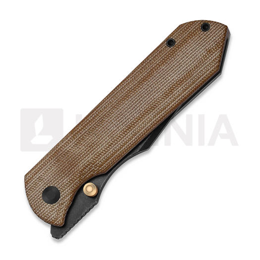 Navaja Kizer Cutlery Harpoon Fold Laminate, Gray Titanium & Brown Norxplex UltreX