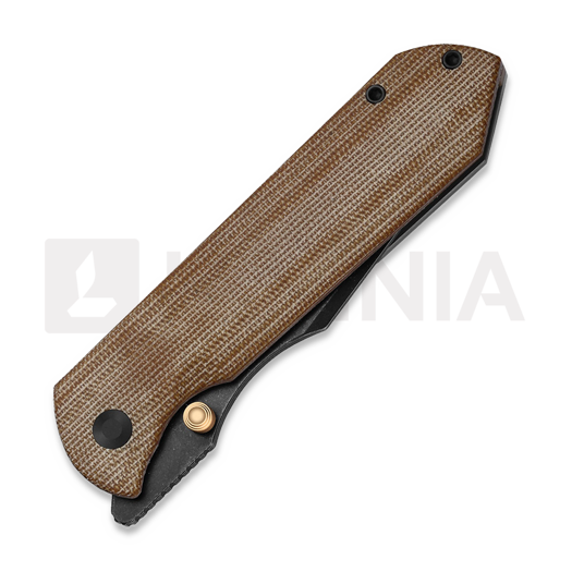 Coltello pieghevole Kizer Cutlery Harpoon Fold Laminate, Gray Titanium & Brown Norxplex UltreX