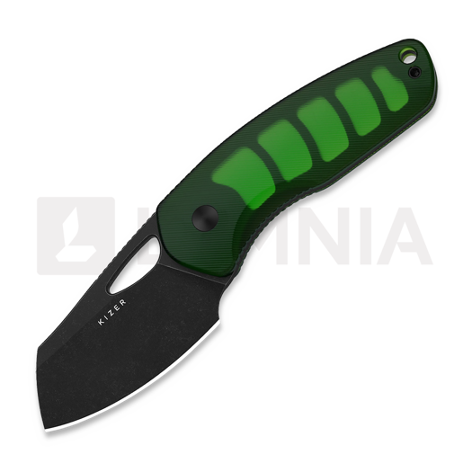 Kizer Cutlery Hornet 14C28N ナイフ, Green Acrylic, Black PVD & Stonewash