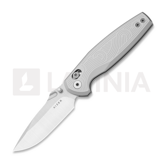 Kizer Cutlery Khamsin Nitro-V kääntöveitsi, Patterned Silver Aluminum, Satin