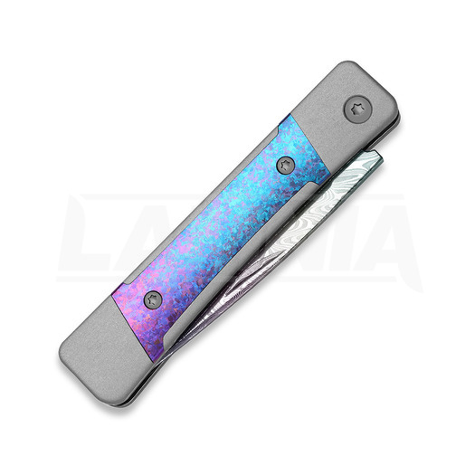 Kizer Cutlery Little Grand Rainbow Damascus sulankstomas peilis, Gray Aluminum & Crystallized Ti