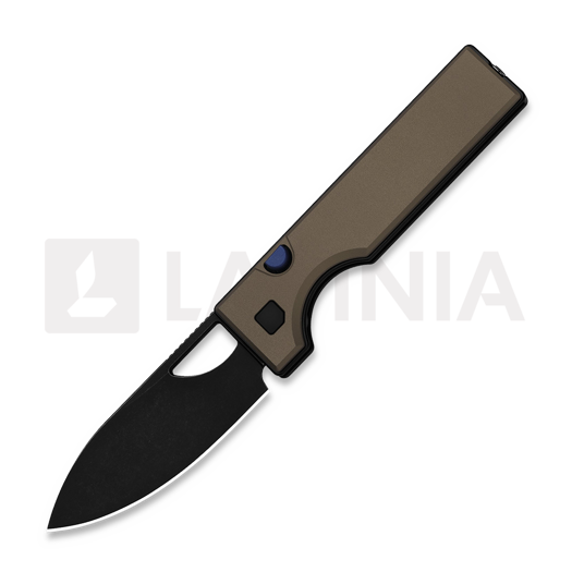 Kizer Cutlery Little Ringbo AEB-L 折叠刀, Brown Aluminum, Black Stonewash