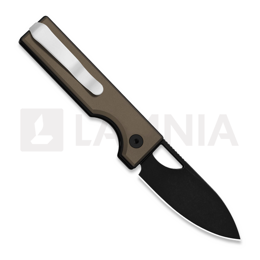 Kizer Cutlery Little Ringbo AEB-L sulankstomas peilis, Brown Aluminum, Black Stonewash