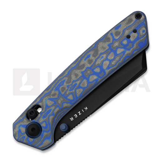 Kizer Cutlery Madrac Nitro-V sulankstomas peilis, Vortex Micarta, Black Stonewash