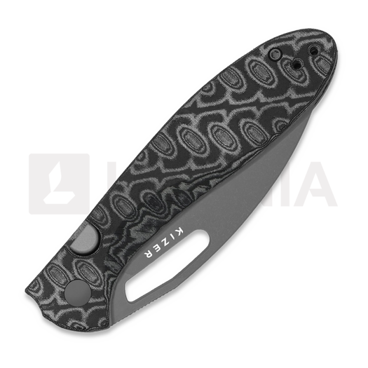 Kizer Cutlery Masu 14C28N foldekniv, Black/Gray Vortex Micarta, Gray PVD
