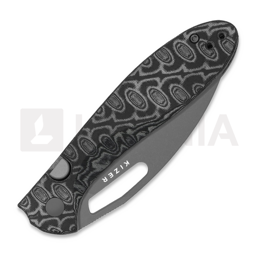 Kizer Cutlery Masu 14C28N foldekniv, Black/Gray Vortex Micarta, Gray PVD