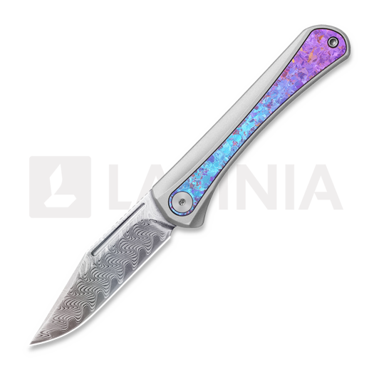 Saliekams nazis Kizer Cutlery Melody Rainbow Damascus, Silver & Crystallized Titanium