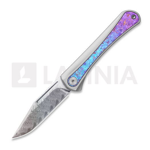 Saliekams nazis Kizer Cutlery Melody Rainbow Damascus, Silver & Crystallized Titanium
