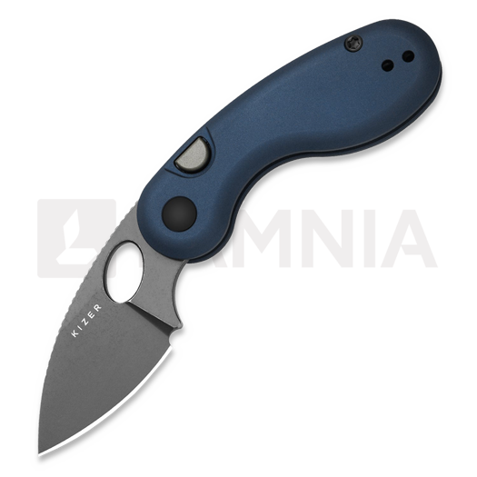 Kizer Cutlery Microbe 14C28N 접이식 나이프, Blue Aluminum, Stonewashed