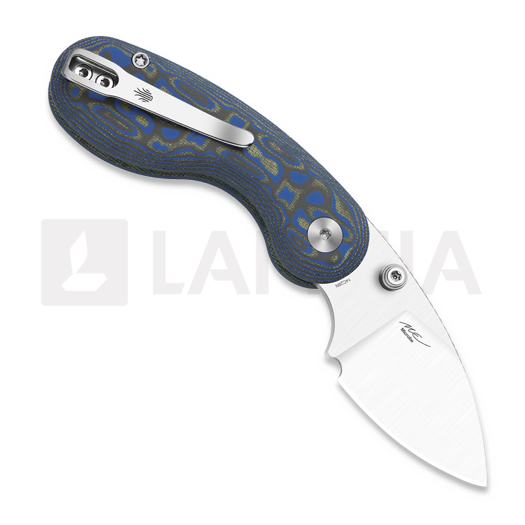 Coltello pieghevole Kizer Cutlery Microbe 14C28N, Blue Vortex Micarta, Stonewashed