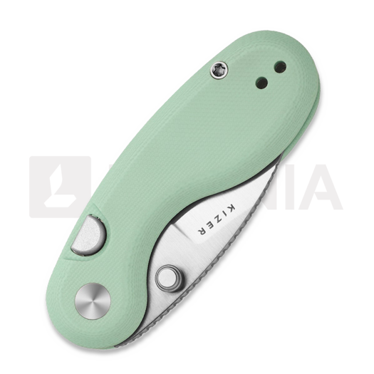 Kizer Cutlery Microbe 14C28N sulankstomas peilis, Light Green G-10, Satin