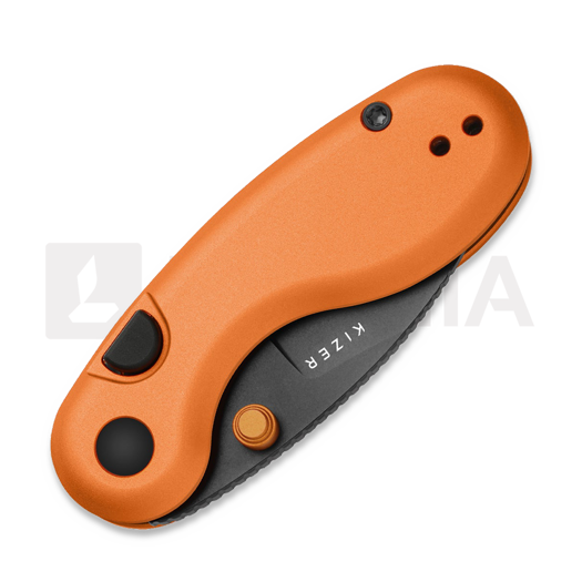 Kizer Cutlery Microbe 14C28N sulankstomas peilis, Orange Aluminum, Black PVD