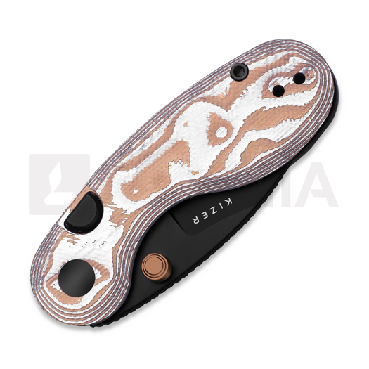 Складной нож Kizer Cutlery Microbe 14C28N, Orange Glass Fiber, Black PVD