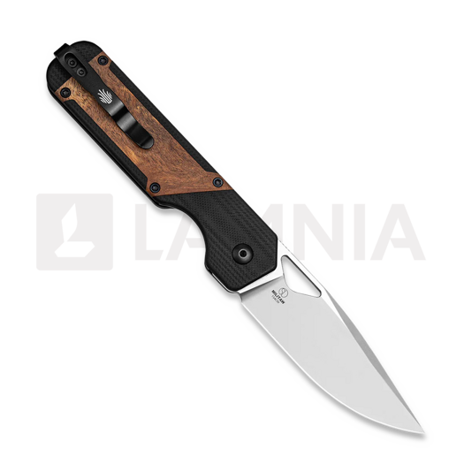Coltello pieghevole Kizer Cutlery Militaw 154CM, Black G-10/Mkuruti Wood