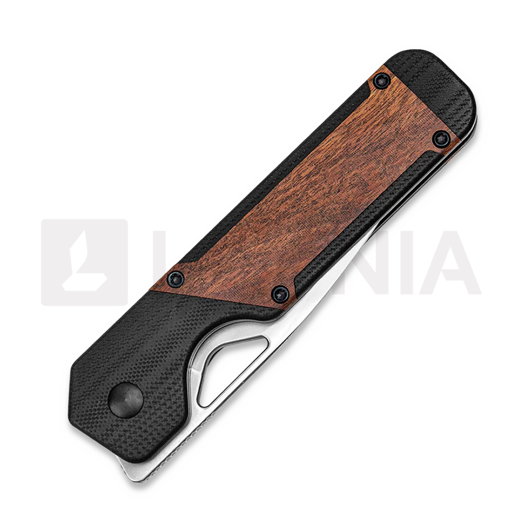 Kizer Cutlery Militaw 154CM folding knife, Black G-10/Mkuruti Wood