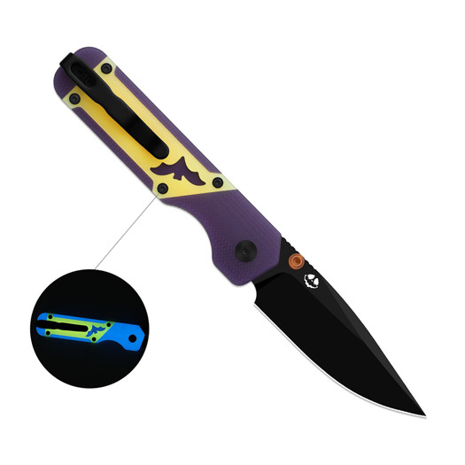 Kizer Cutlery Militaw 3.1 2026 Halloween Special vouwmes, Black PVD M390, GID G-10 & Acrylic