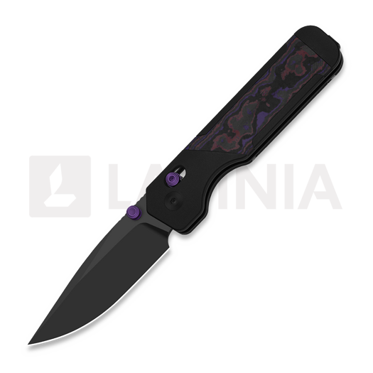 Kizer Cutlery Militaw 315 Elmax kääntöveitsi, Purple Haze FatCarbon & Black Aluminum, Matte DLC Ultra
