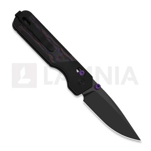 Kizer Cutlery Militaw 315 Elmax kääntöveitsi, Purple Haze FatCarbon & Black Aluminum, Matte DLC Ultra