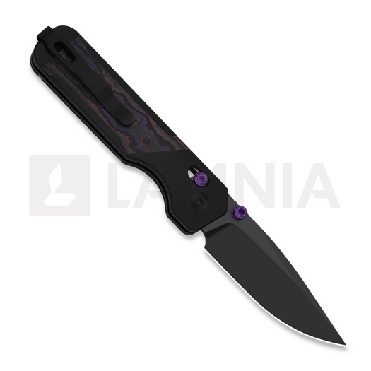 Kizer Cutlery Militaw 315 Elmax 접이식 나이프, Purple Haze FatCarbon & Black Aluminum, Matte DLC Ultra