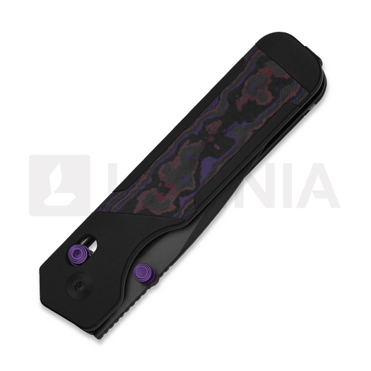 Kizer Cutlery Militaw 315 Elmax 접이식 나이프, Purple Haze FatCarbon & Black Aluminum, Matte DLC Ultra
