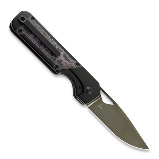 Kizer Cutlery Militaw, Black Titanium/Purple Haze Fatcarbon